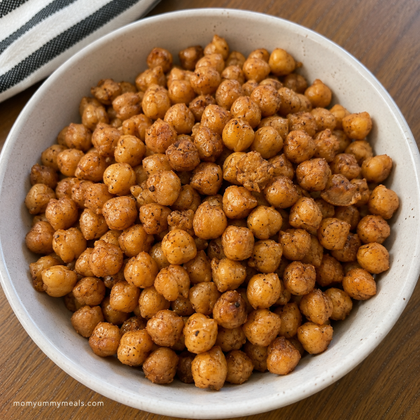 rispy roasted chickpeas seasoned for an easy snack
